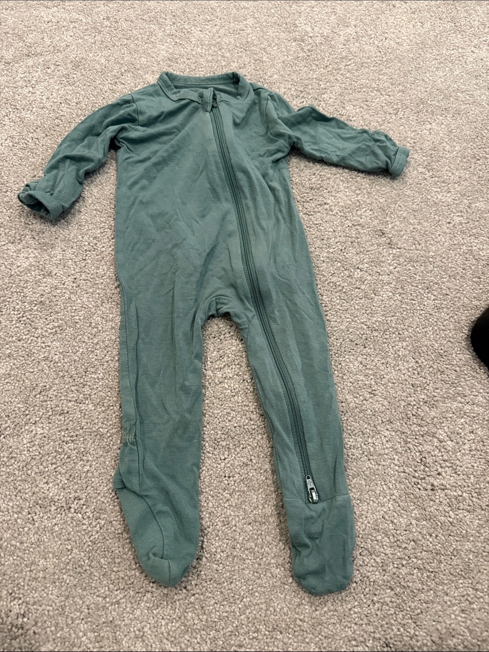 Kyte BABY Sage Green Footed Zipper One-Piece